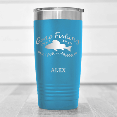 Light Blue Fishing Tumbler With Fishing For The Day Design