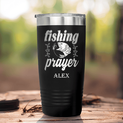 Black Fishing Tumbler With Fishing Prayer Design