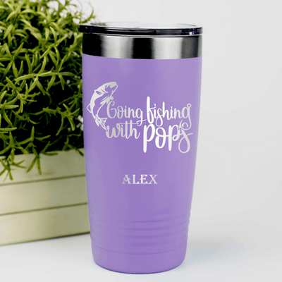 Light Purple Fishing Tumbler With Fishing With Pops Design
