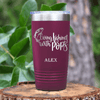 Maroon Fishing Tumbler With Fishing With Pops Design