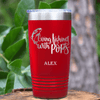 Red Fishing Tumbler With Fishing With Pops Design
