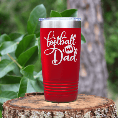 Red football tumbler Football Fatherhood In Words