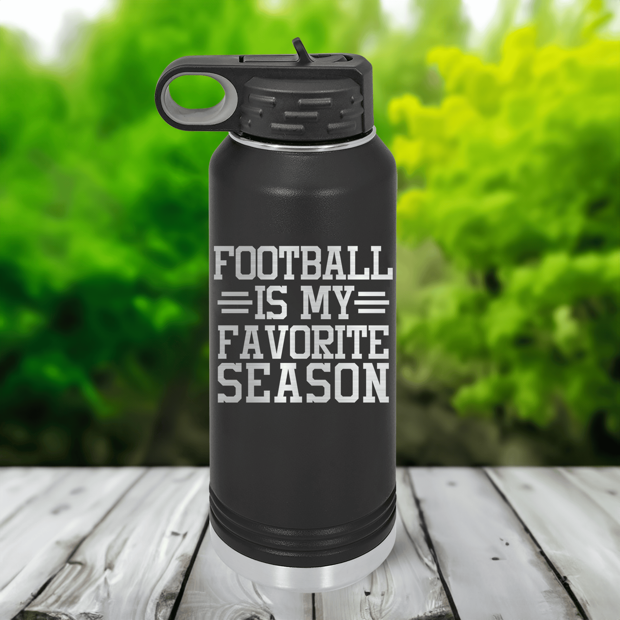 Funny Seasons of Tackles & Touchdowns 32 Oz Water Bottle 