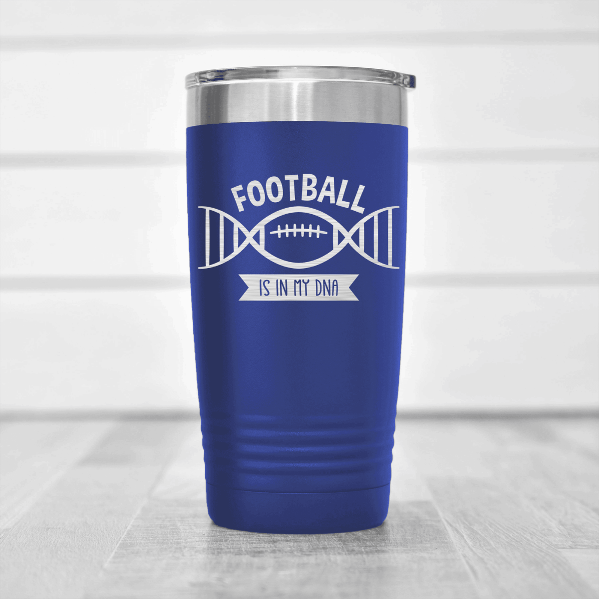 Blue football tumbler Football Roots Run Deep