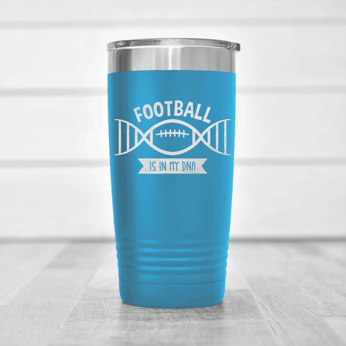 Light Blue football tumbler Football Roots Run Deep