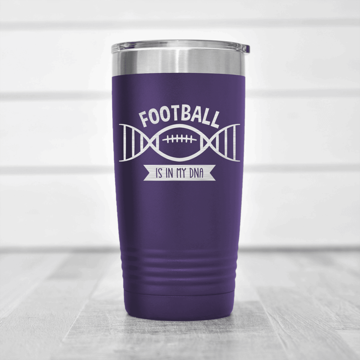 Purple football tumbler Football Roots Run Deep