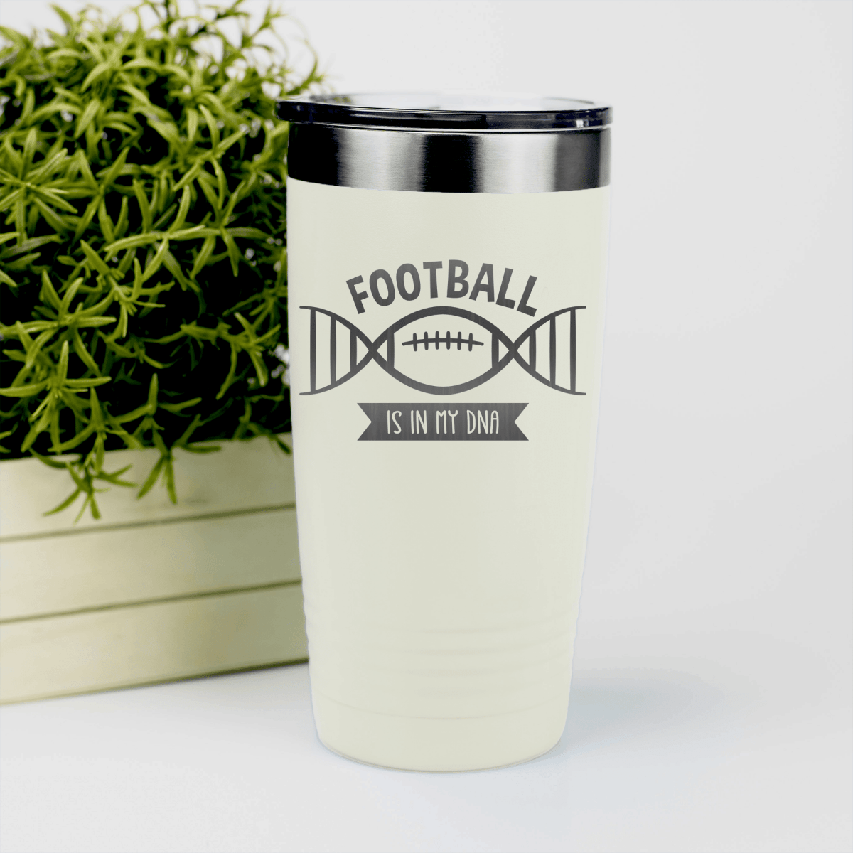 White football tumbler Football Roots Run Deep