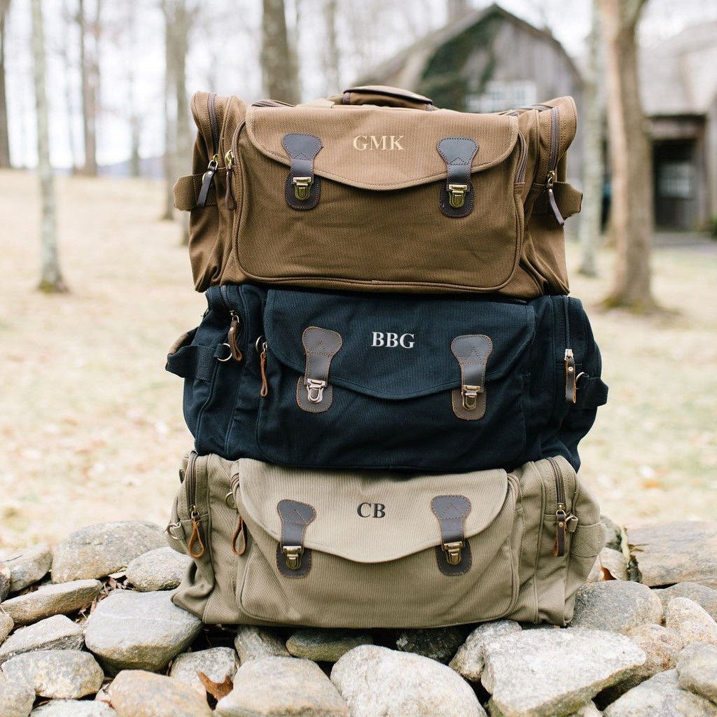 Unique Personalized Monogram Duffle Bag Customized Graduation Gifts for Men by Groovy Guy