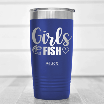 Blue Fishing Tumbler With Girls Fish Design