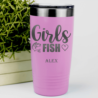 Pink Fishing Tumbler With Girls Fish Design