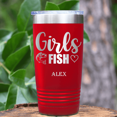 Red Fishing Tumbler With Girls Fish Design