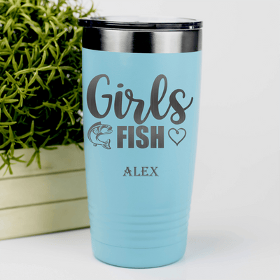 Teal Fishing Tumbler With Girls Fish Design