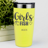 Yellow Fishing Tumbler With Girls Fish Design