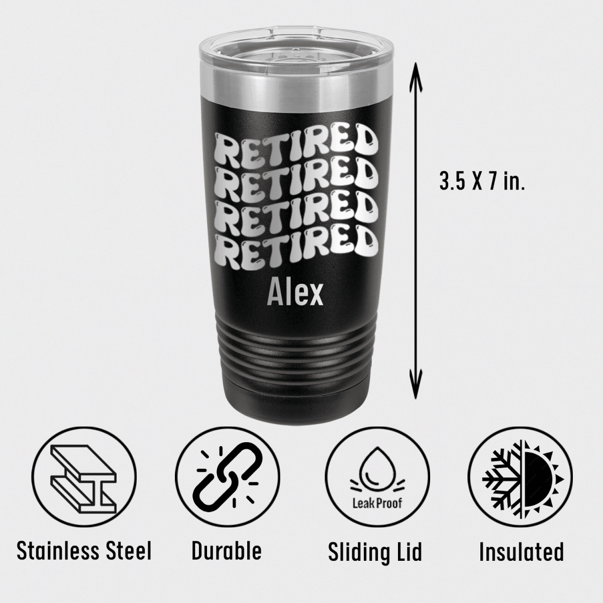 Unique Personalized Groovy And Retired Tumbler Customized Retirement Tumblers Gifts for Men by Groovy Guy