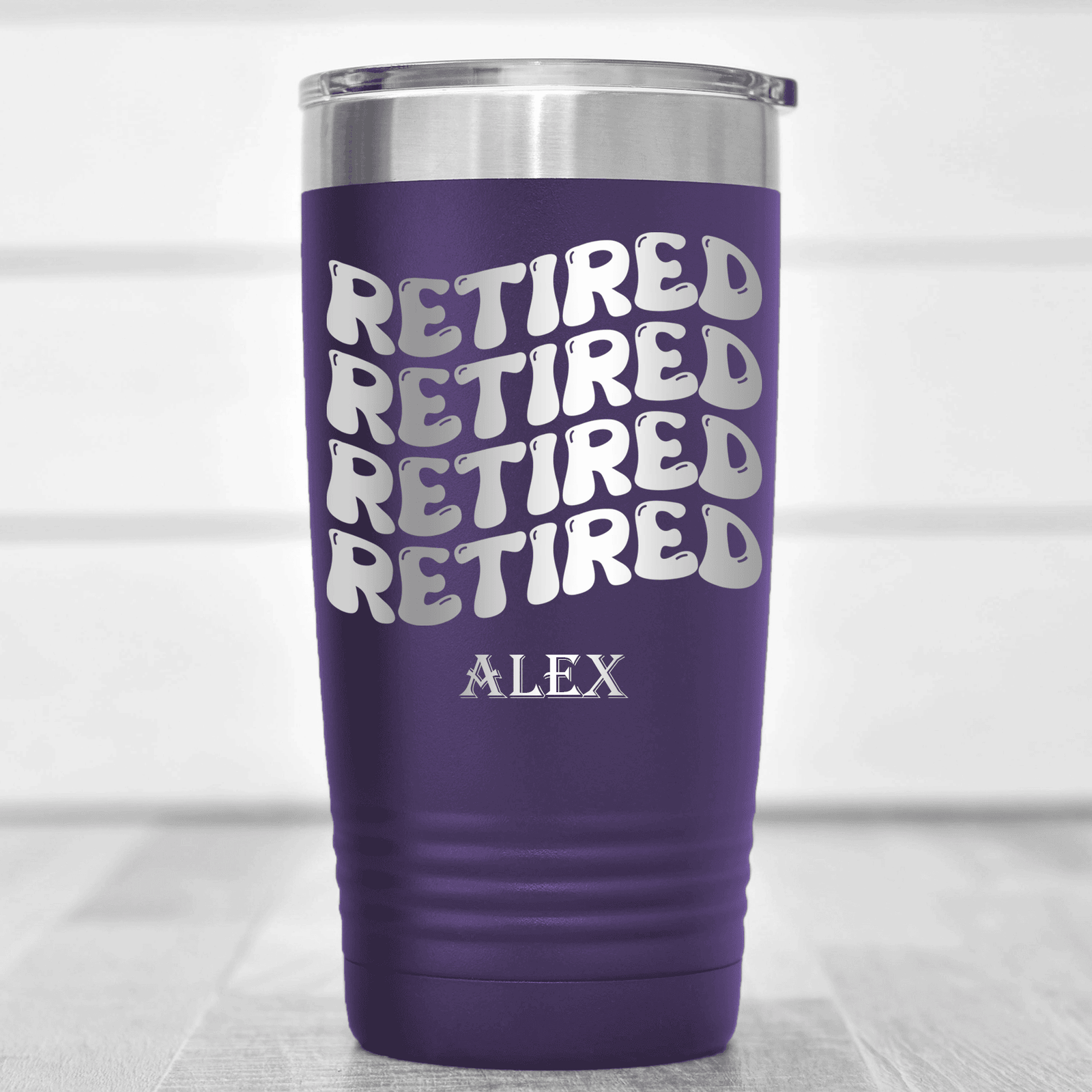 Purple Retirement Tumbler With Groovy And Retired Design