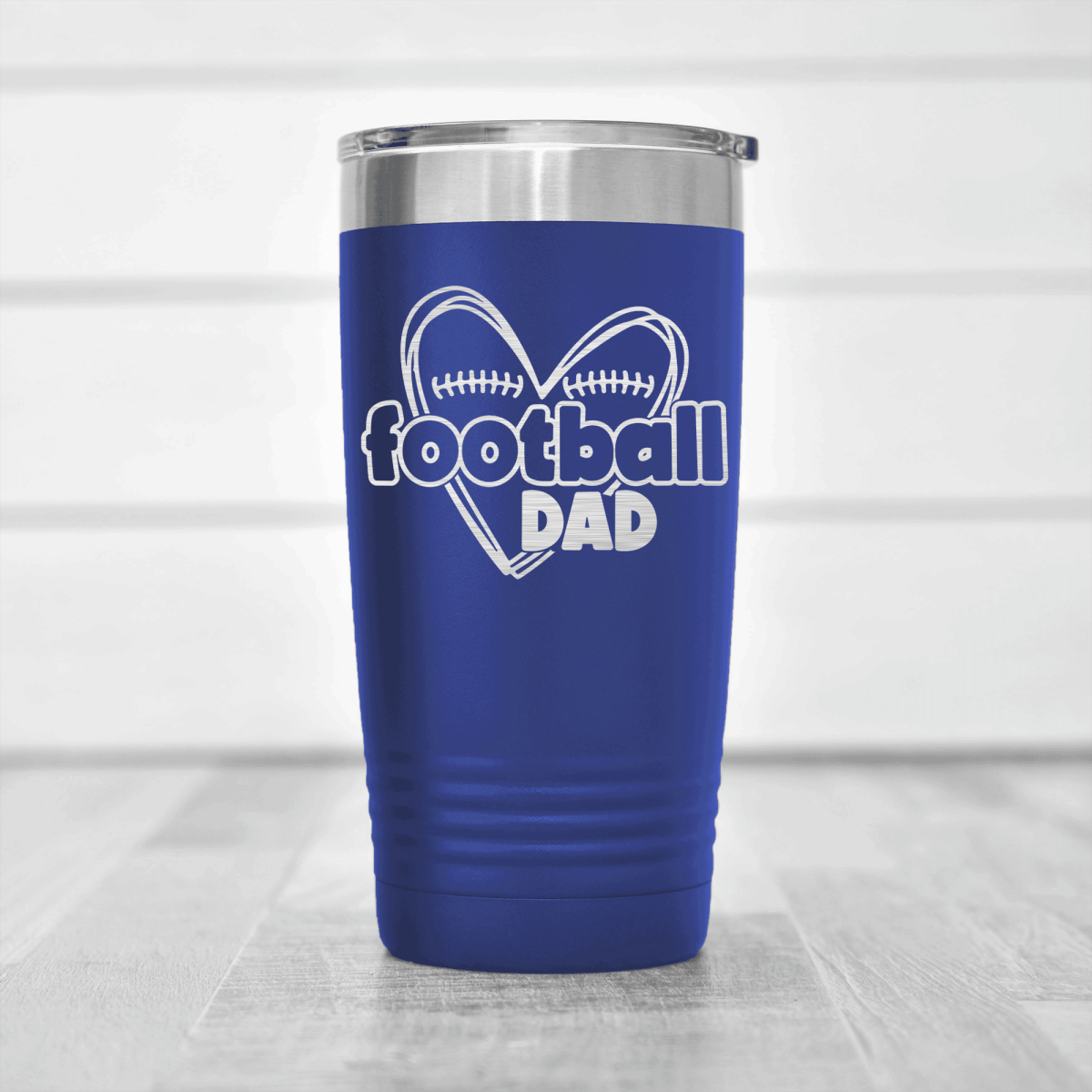 Blue football tumbler Heartfelt Football Dad