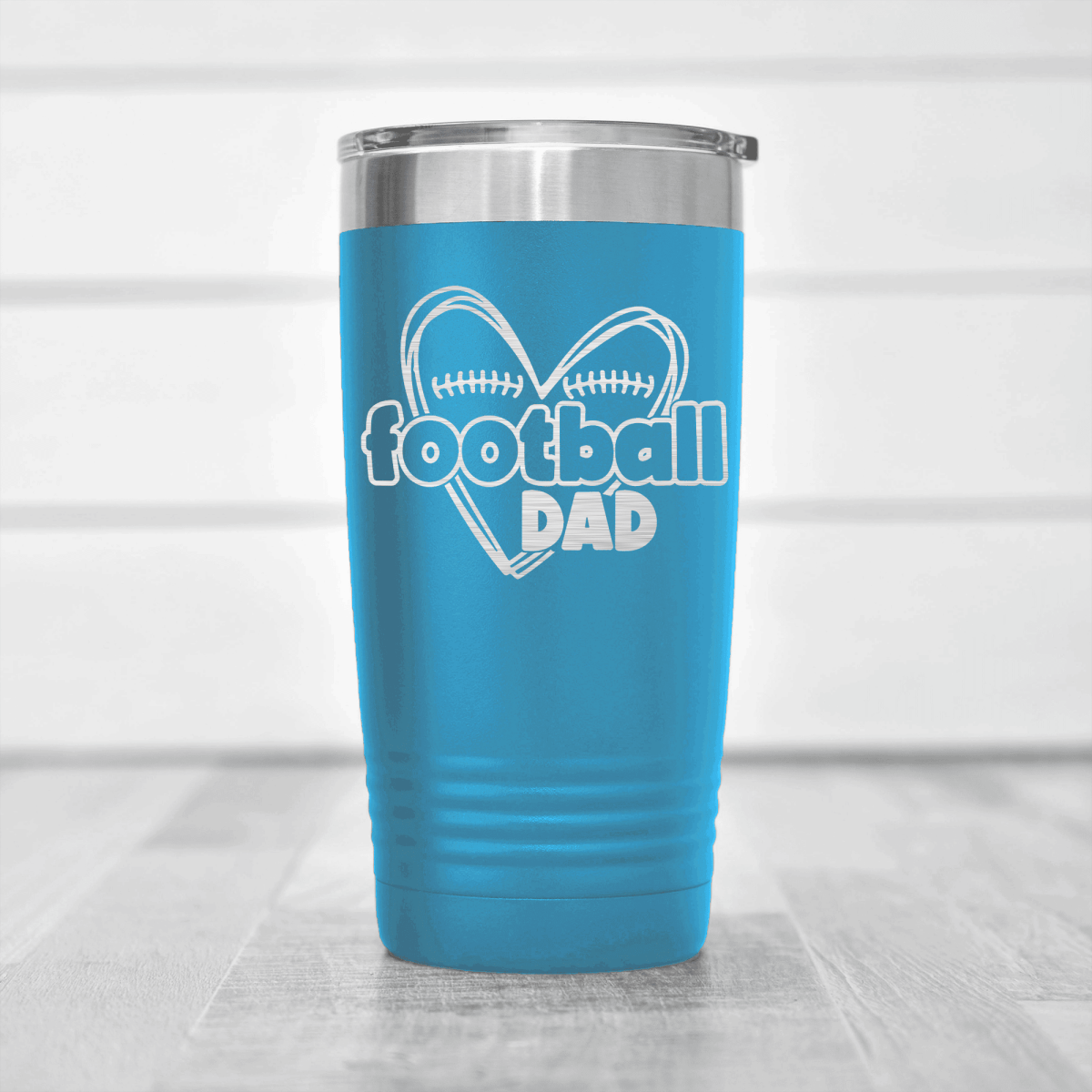Light Blue football tumbler Heartfelt Football Dad