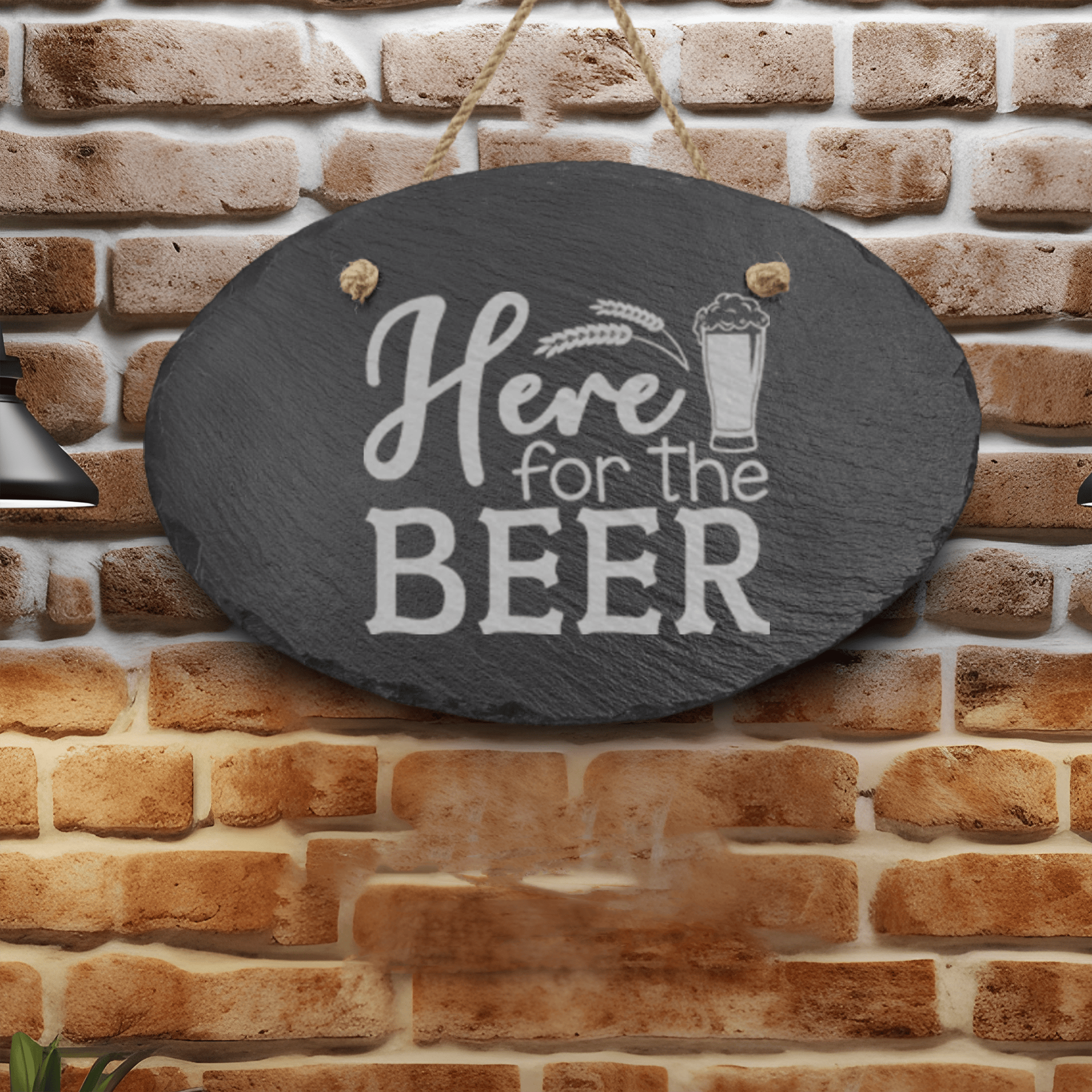 Here For The Beer Slate Wall Decor
