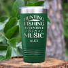 Green Fishing Tumbler With Hunting Fishing And Country Music Design