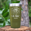 Military Green Fishing Tumbler With Hunting Fishing And Country Music Design