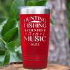 Red Fishing Tumbler With Hunting Fishing And Country Music Design