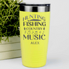 Yellow Fishing Tumbler With Hunting Fishing And Country Music Design