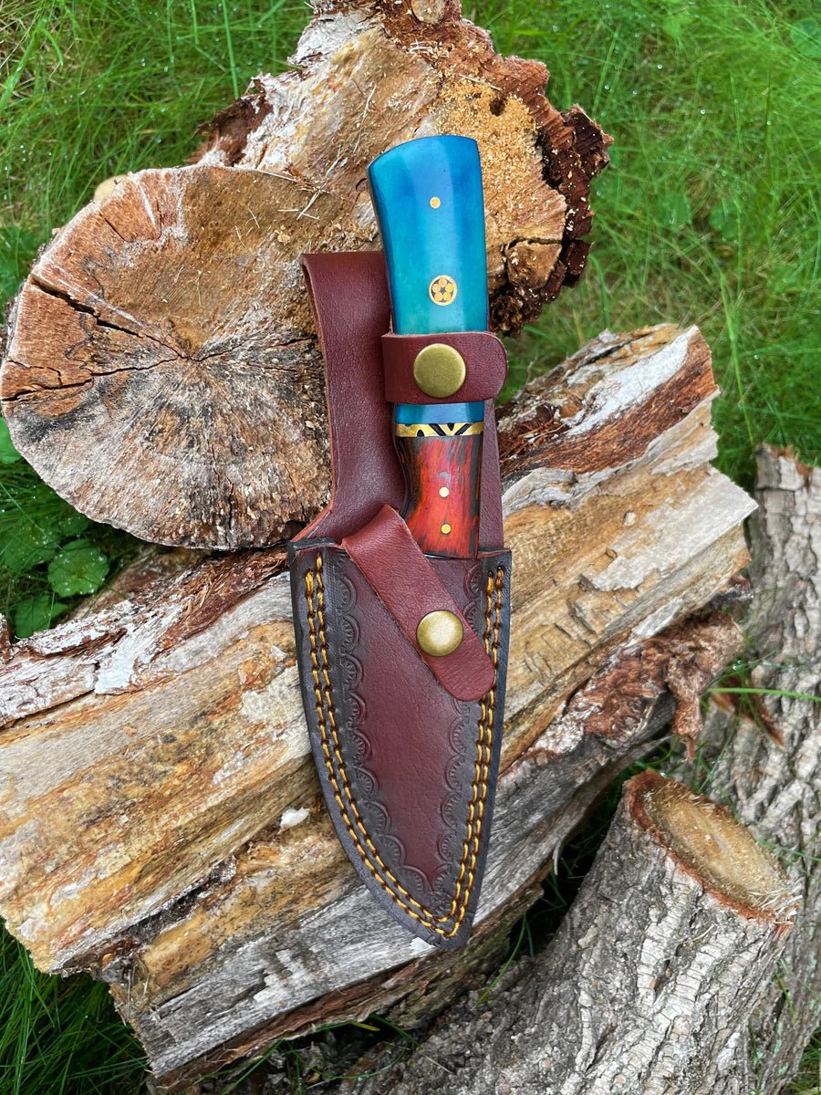 Unique Personalized Drop - Style Damascus Blade Customized Damascus Knife Gifts for Men by Groovy Guy