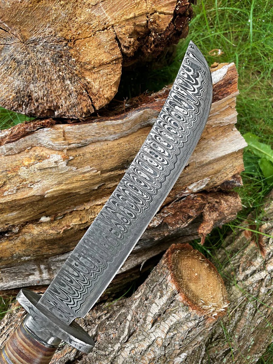 Unique Personalized Damascus Steel Saber Customized Damascus Knife Gifts for Men by Groovy Guy