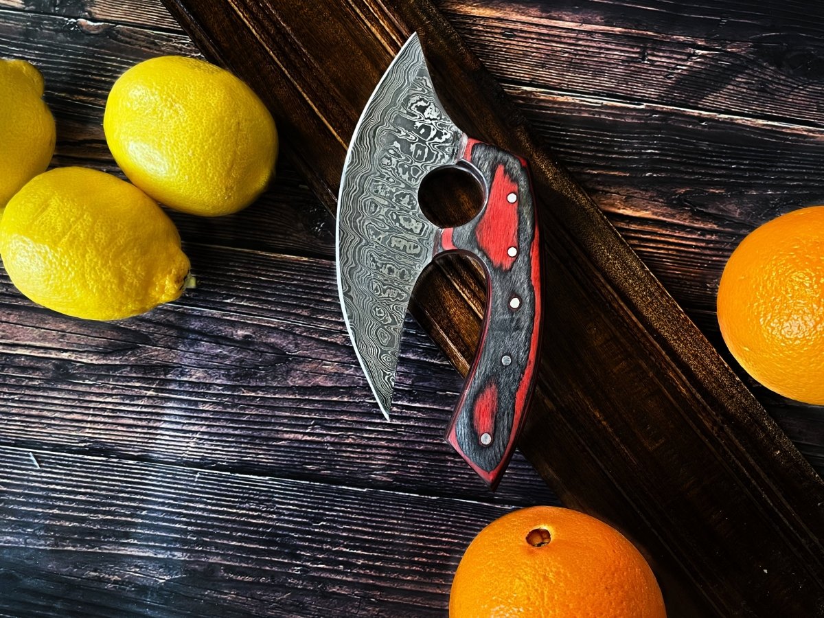 Unique Personalized Custom Alaskan Ulu Blade Customized Damascus Knife Gifts for Men by Groovy Guy