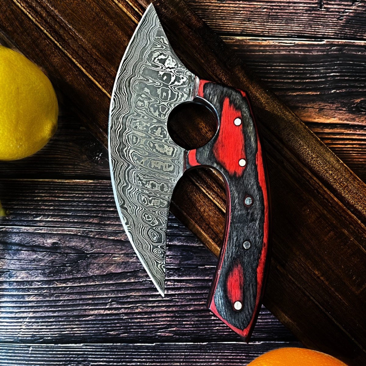 Unique Personalized Custom Alaskan Ulu Blade Customized Damascus Knife Gifts for Men by Groovy Guy