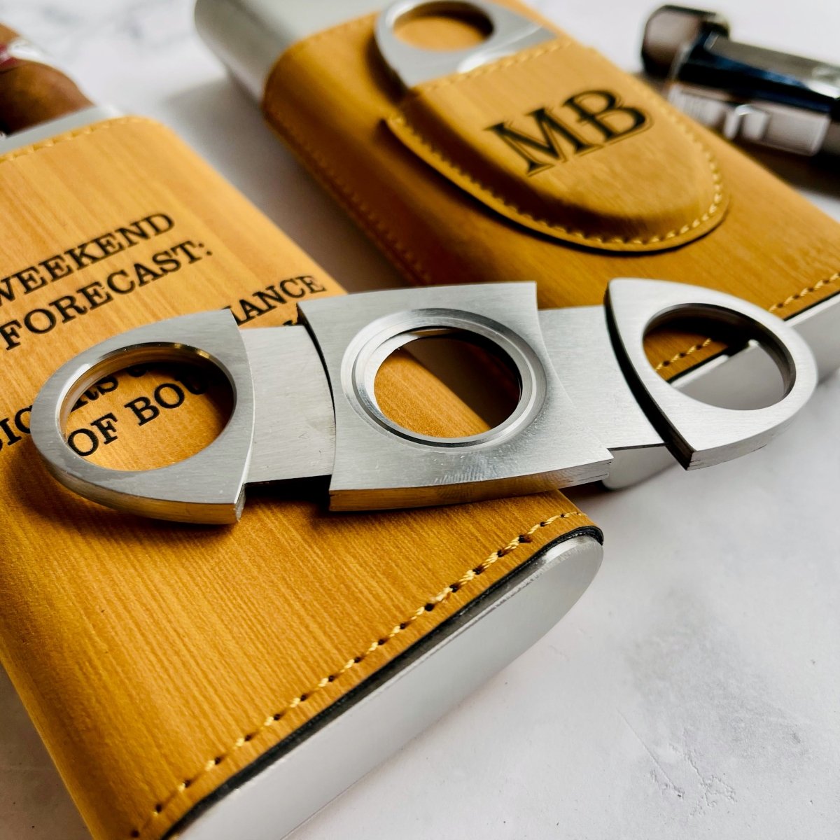 Unique Personalized Engraved Cigar Travel Case Customized Cigar Case Gifts for Men by Groovy Guy