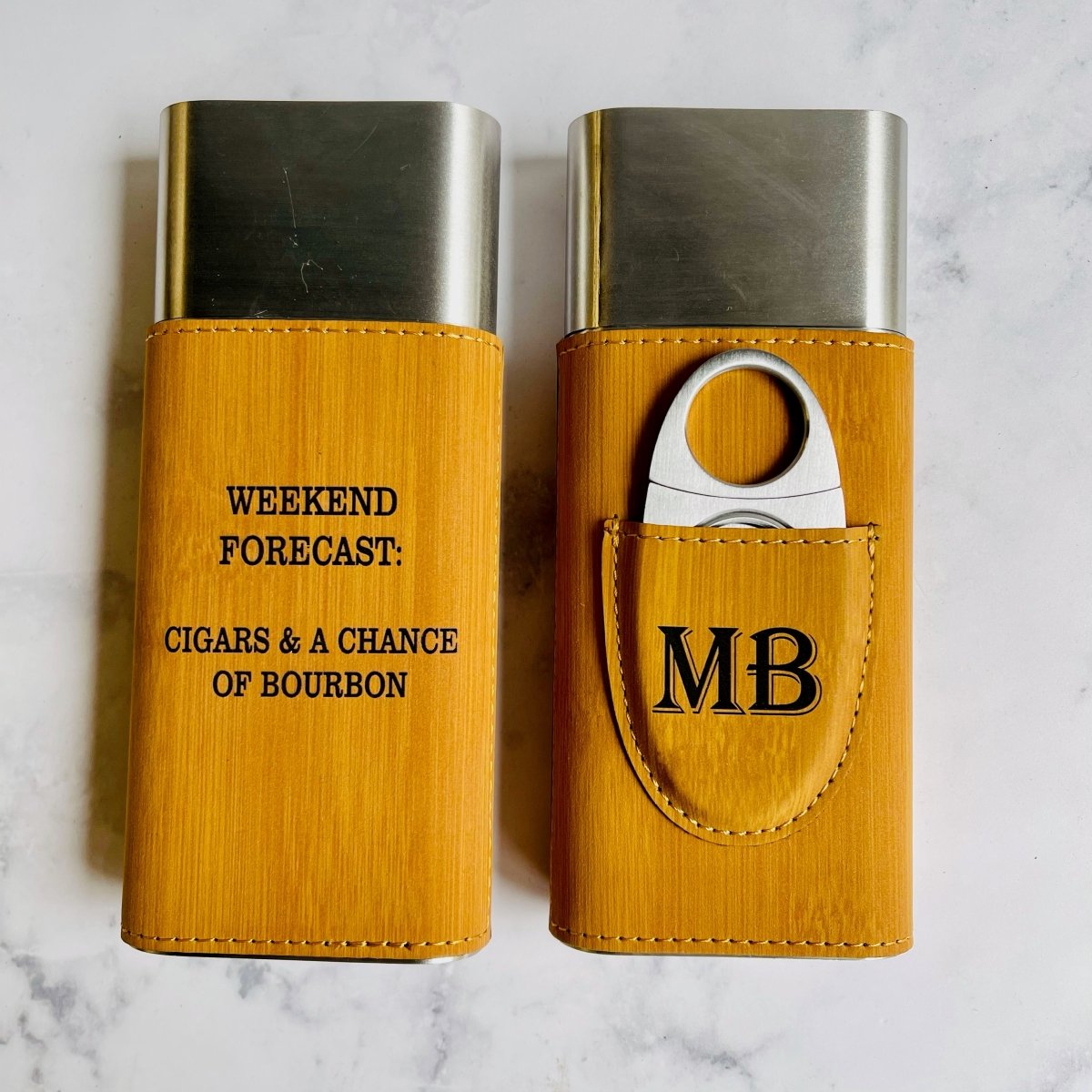 Unique Personalized Engraved Cigar Travel Case Customized Cigar Case Gifts for Men by Groovy Guy