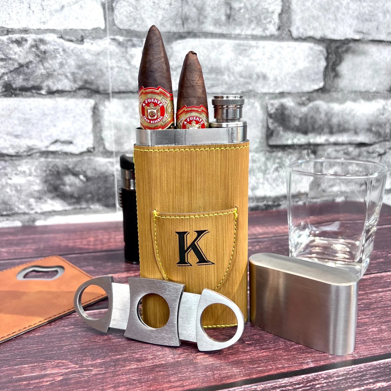 Unique Personalized Handsome Personalized Cigar Gift Box Set Customized Gift Set Gifts for Men by Groovy Guy