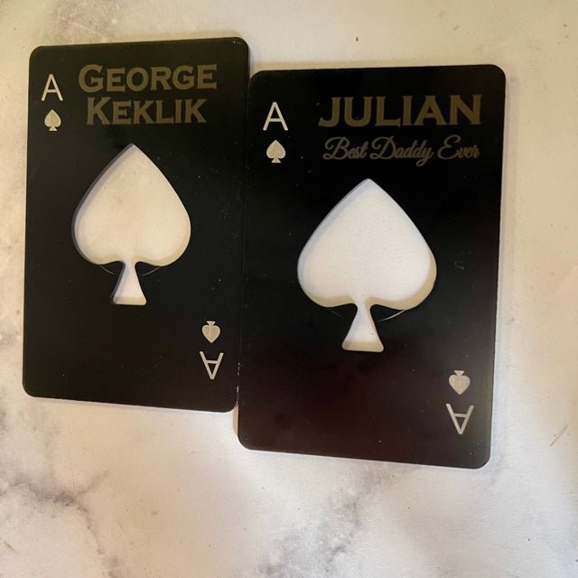 Unique Personalized Aces Personalized Bottle Opener Card Customized Groomsmen Gifts Gifts for Men by Groovy Guy