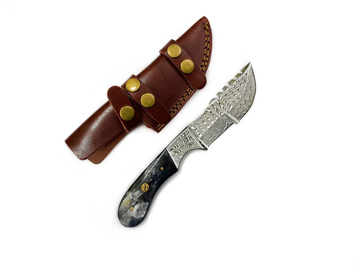 Unique Personalized Compact Tracker Customized Damascus Knife Gifts for Men by Groovy Guy