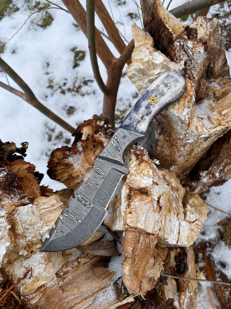 Unique Personalized Compact Tracker Customized Damascus Knife Gifts for Men by Groovy Guy