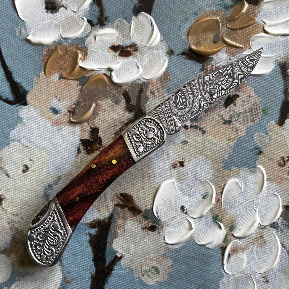 Unique Personalized Damascus Steel Spine Blade Customized Damascus Knife Gifts for Men by Groovy Guy