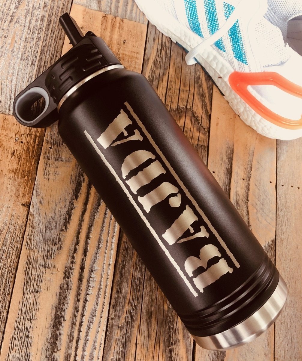 Unique Personalized Manly Personalized Water Bottle Customized On Sale Gifts for Men by Groovy Guy