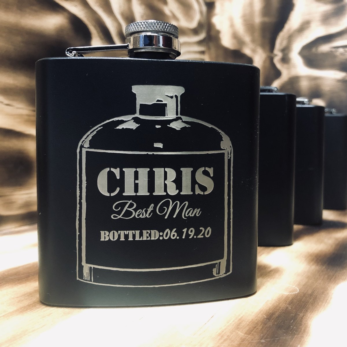 Unique Personalized Custom Wedding Flask Customized Groomsmen Gifts Gifts for Men by Groovy Guy