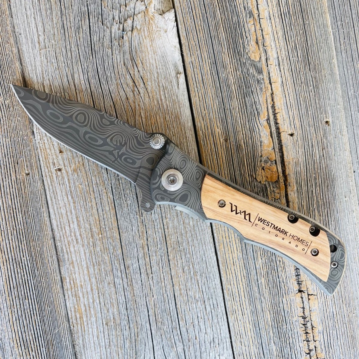 Unique Personalized Custom Logo Damascus Knife Customized Corporate Gift Gifts for Men by Groovy Guy