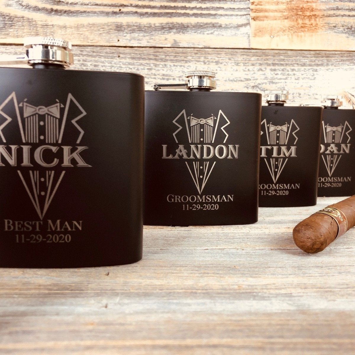 Unique Personalized Slick Rick Groomsmen Flasks Customized Groomsman Gifts Gifts for Men by Groovy Guy