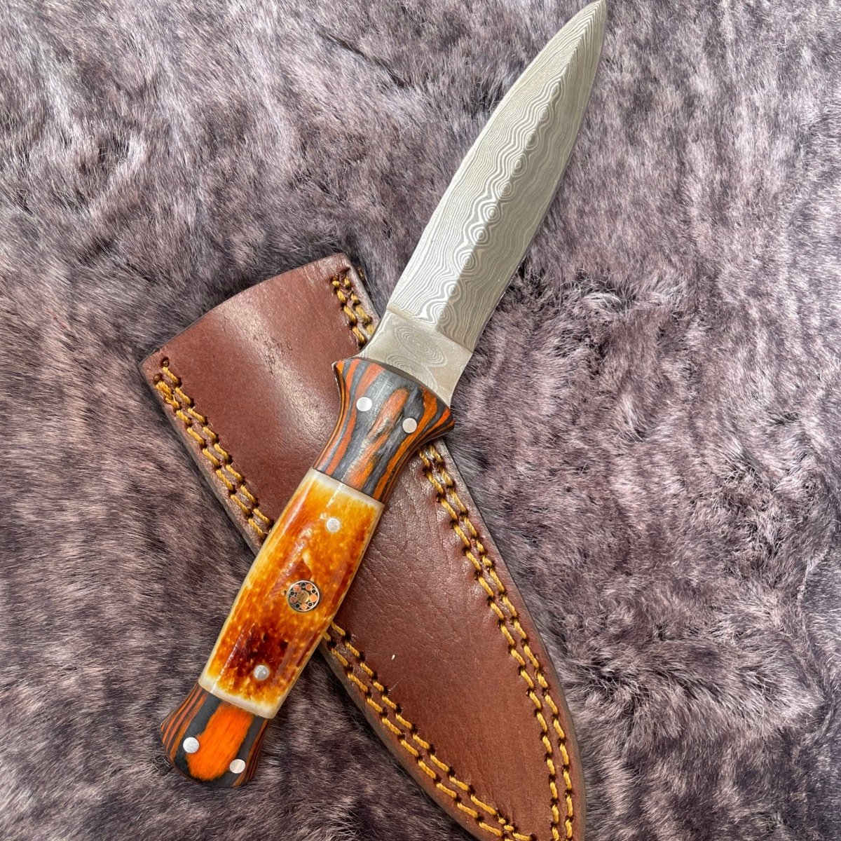 Unique Personalized Real Damascus Dagger Customized Damascus Knife Gifts for Men by Groovy Guy