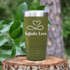 Military Green Valentines Day Tumbler With Infinite Love Design