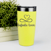 Yellow Valentines Day Tumbler With Infinite Love Design