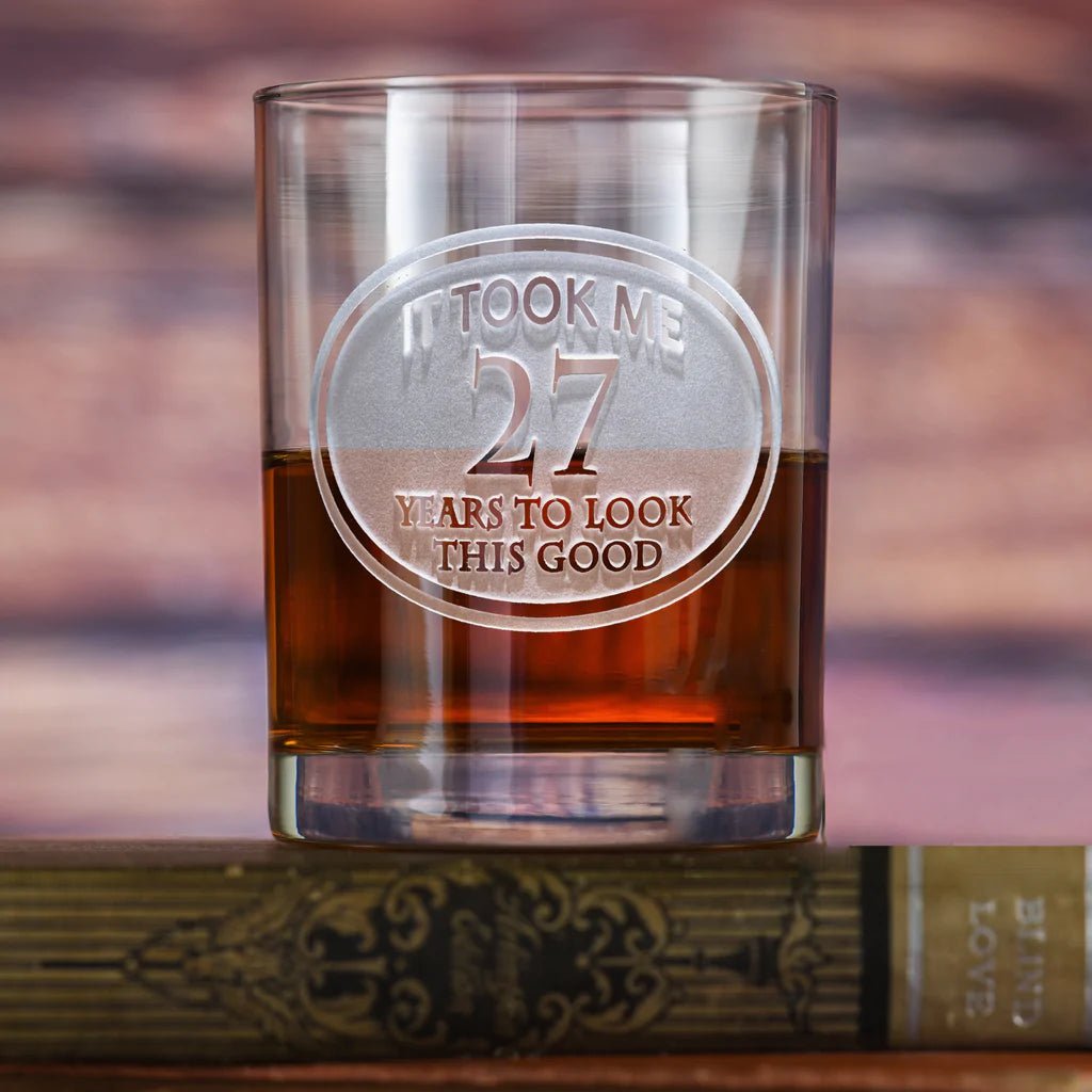 Unique Personalized Engraved Birthday Whiskey Glass Customized Whiskey Glass Gifts for Men by Groovy Guy