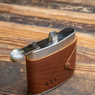 Unique Leather Wrapped Flask