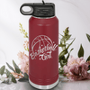 Maroon Basketball Water Bottle With Lady Of The Court Design