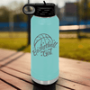 Teal Basketball Water Bottle With Lady Of The Court Design