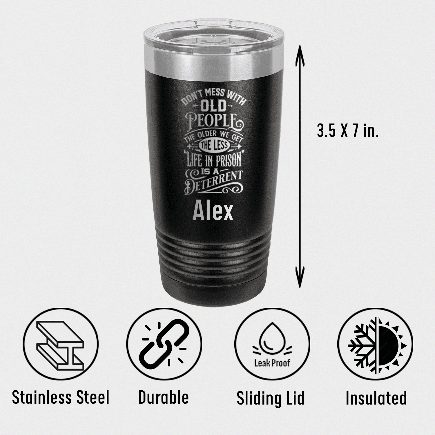 Unique Personalized Life In Prison Tumbler Customized Funny Old Man Tumblers Gifts for Men by Groovy Guy