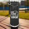 Black Basketball Water Bottle With Lifes Cycle Hoops Passion Design